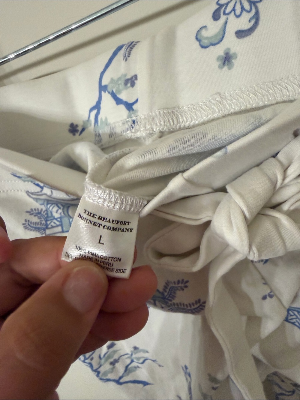 The Beaufort Bonnet Company White and Blue Printed Pajama Pants - Picture 5 of 5